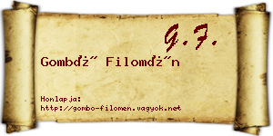 Gombó Filomén névjegykártya